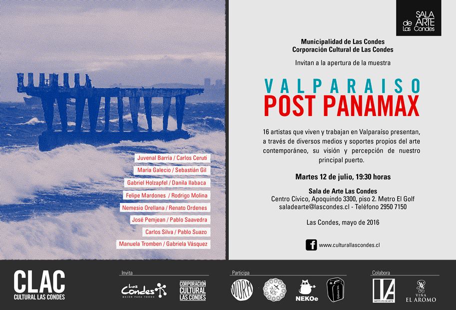 Afiche de la exposición Valparaíso Post Panamax, Sala de Arte Las Condes